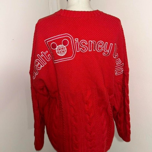 Vintage Walt Disney World Red Cable Knit Sweater M - Picture 2 of 8